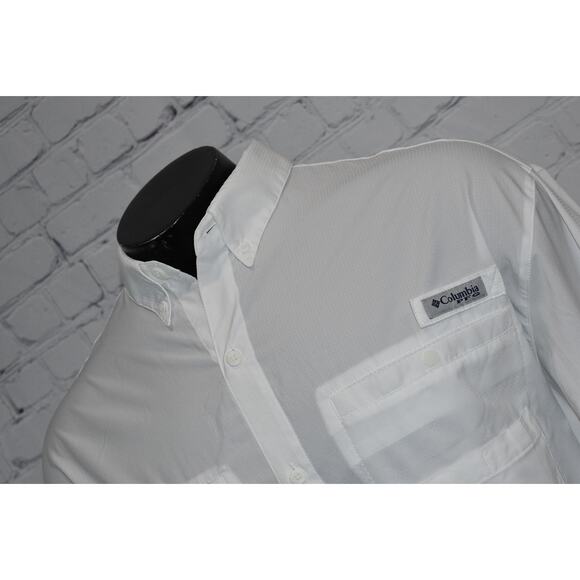 Columbia PFG Performance Fishing Gear Shirt Mens Size XL White Vented - Picture 2 of 7